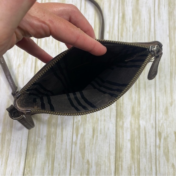 Frye Melissa Foldover Dark Brown Distressed Leather Crossbody Bag - Picture 7 of 10